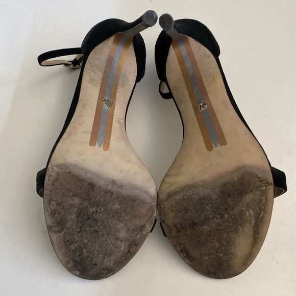 Sam Edelman Ariella Sandal Black Suede Open Toe Ankle Strap Slim Heel 10… - Picture 9 of 9